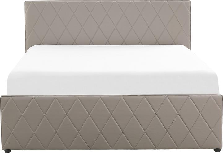 Produktbild Beliani Bett Kunstleder taupe Lattenrost Bettkasten hochklappbar 140 x 200 cm ROCHEFORT (140 x 200 cm)