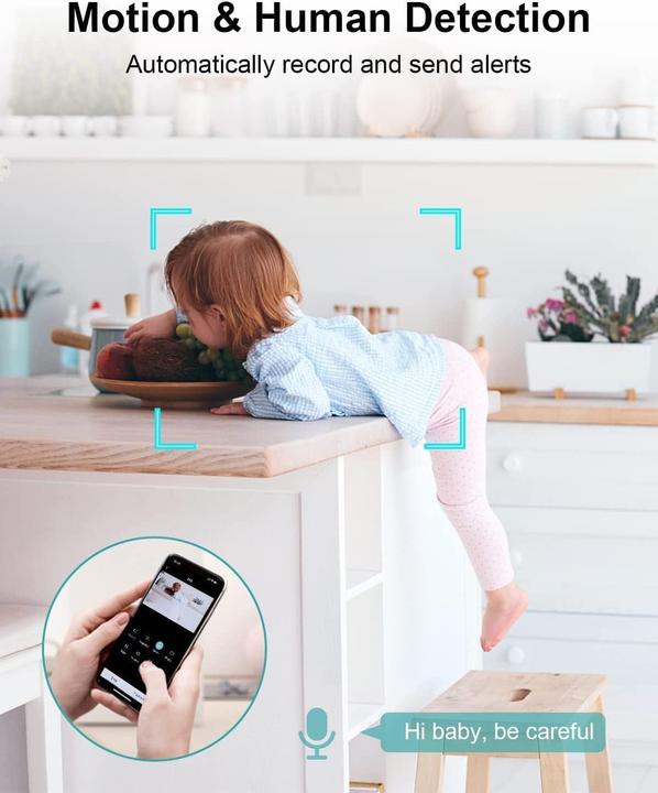 Immagine prodotto WUUK 4MP/2.5K Innenüberwachungskamera mit App und magnetischem Standfuss