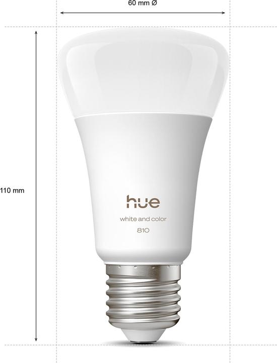 Produktbild Philips Hue A60 - E27 pre - 810 - 4-pak (E27, 6 W, 810 lm, 4 x, D)