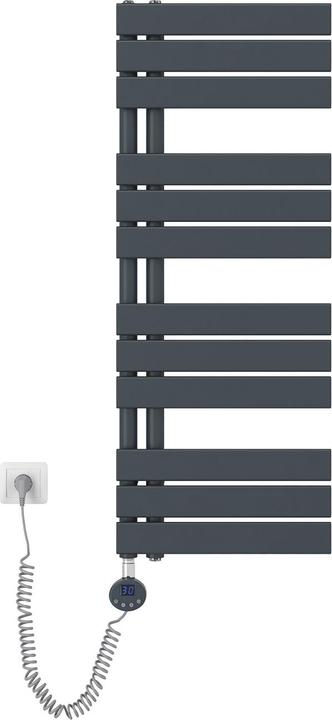 Emke Electric Towel Warmer with Heating Rod and Timer, Anthracite 1041x400mm 400W