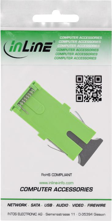 Produktbild InLine LWL-Kupplung, Simplex SC/SC, singlemode, Keramik-Hülse, mit Shutter, grün (Netzwerk Kupplung)