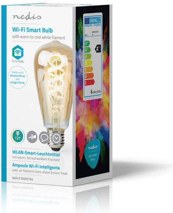 Produktbild Nedis WIFILT10GDST64 Smart Lighting Intelligente Glühbirne WLAN (E27, 350 lm)