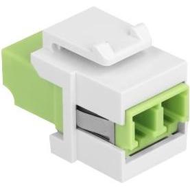 Thumbnail - Delock Keystone Modul LC Duplex Buchse zu LC Duplex Buchse lindgrün / weiss (Keystone Modul), Netzwerk Zubehör