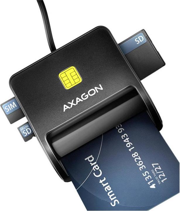 Produktbild Axagon CRE-SM3SD USB Smart Card & SD/microSD/SIM Card FlatReader