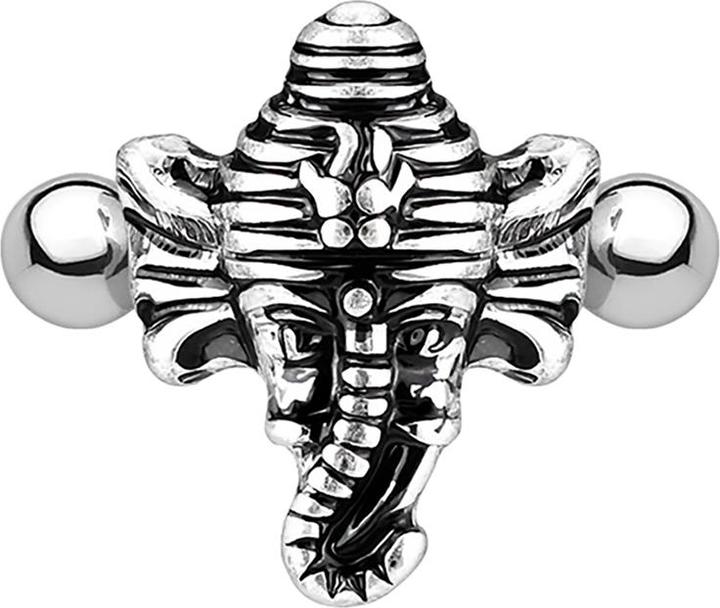 Immagine prodotto Star Piercing Micro Barbell Manschette silber Elefant (senza ottone, Acciaio chirurgico 316L)