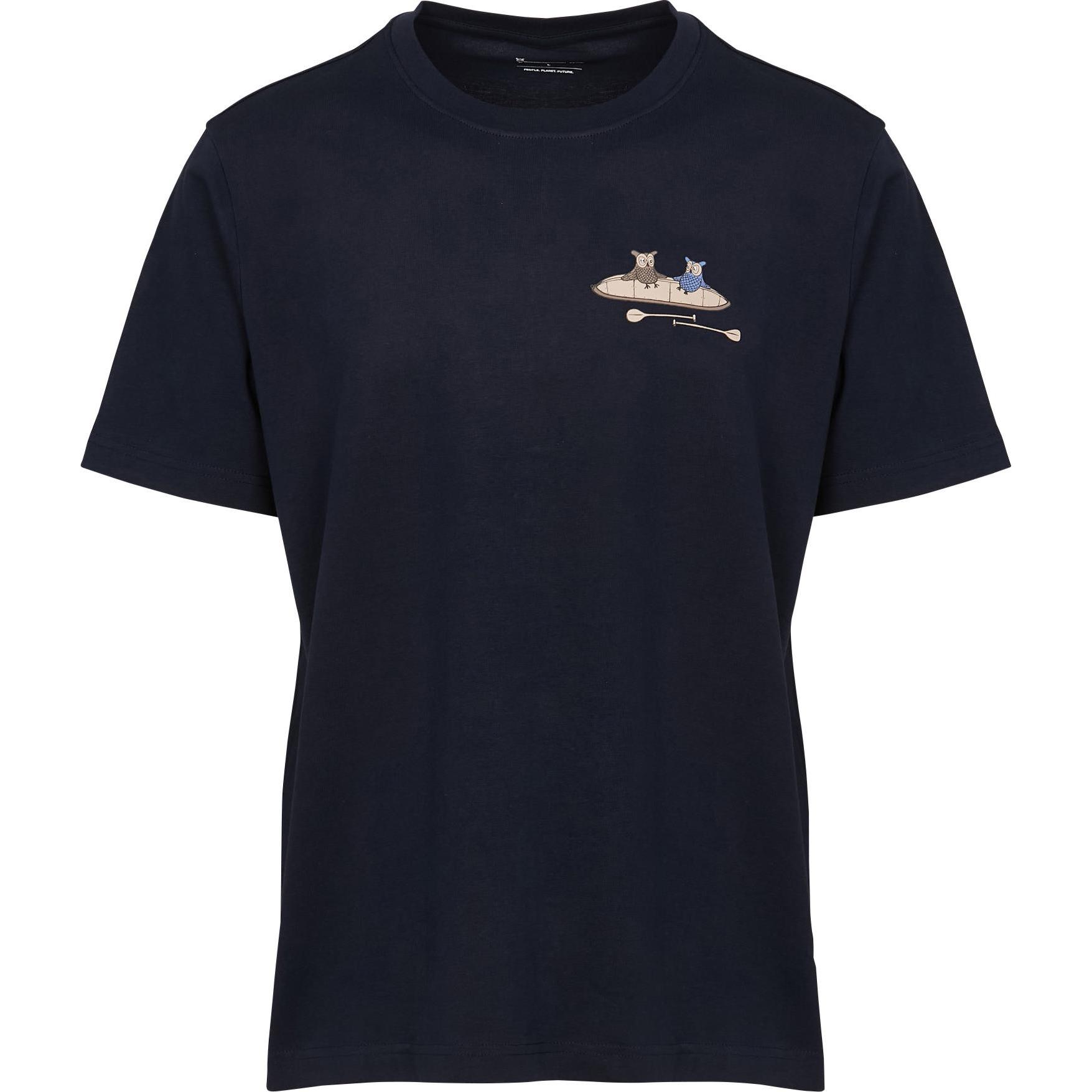 KnowledgeCotton Apparel, Herren, Shirt, Regular S/S Heavy Single Printed, Blau, (L)