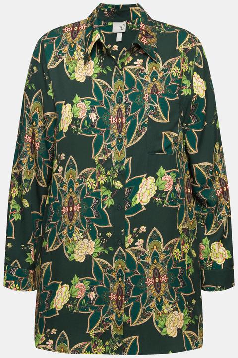 Actual product image Ulla Popken Mixed Print Button-Down Blouse (62)