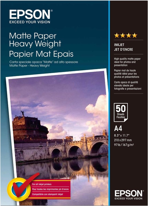 Epson Matte Paper Heavy Weight (167 g/m², A4, 50 x)