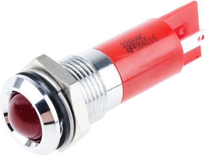Produktbild RS PRO 14mm prom hyper bright LED, red 220Vac