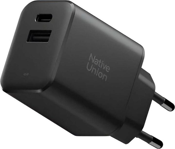 Native Union Fast GaN Charger Schnellladegerät schwarz / 1x USB-C / 1x USB-A / 45W (45 W, 2 ports)