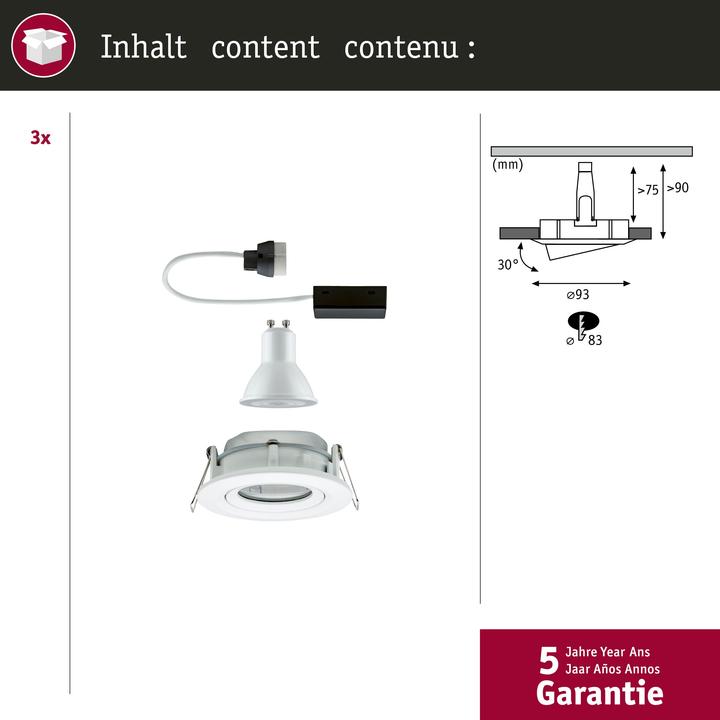 Produktbild Paulmann Einbauleuchte Nova Plus Set (460 lm, GU10)
