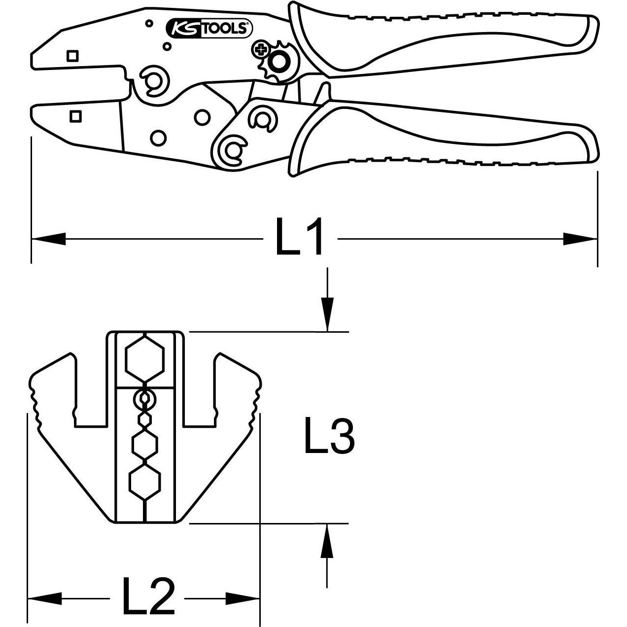 Thumbnail - KS Tools, Zange, 115.1445 (220 mm)