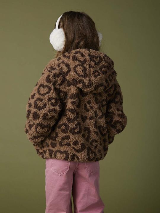 Immagine prodotto Vertbaudet Mädchen Teddyfleece-Jacke mit Kapuze und Leopardenmuster (110)