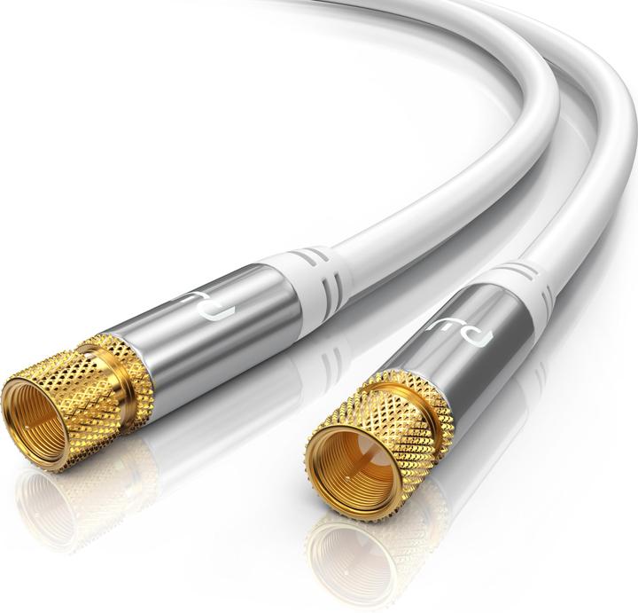 Primewire SAT Kabel HDTV - Premium SAT Koaxialkabel - TV HDTV Radio DVB-T DVB-C DVB-S DVB-S2, 4 Fach Schirmung (135 dB, SAT Kabel)