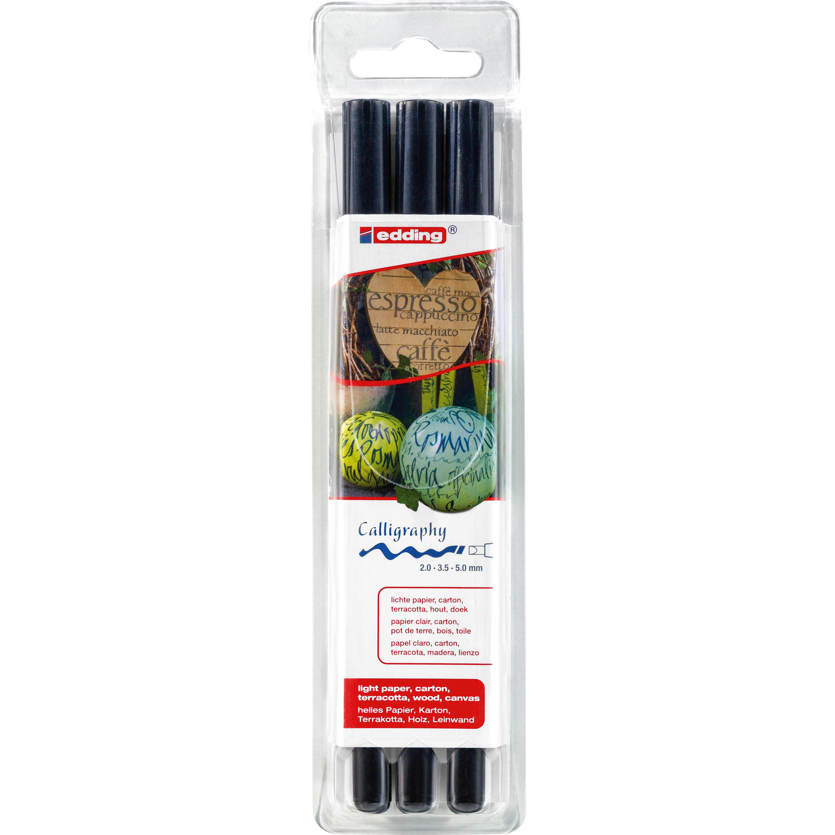 Edding, Marker, 1255 (Schwarz, 5 mm, 3 x)