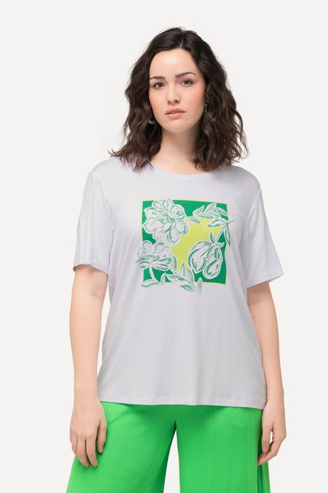 Produktbild Ulla Popken T-Shirt, Blume, Ziersteine, Rundhals, Halbarm (42, 44)