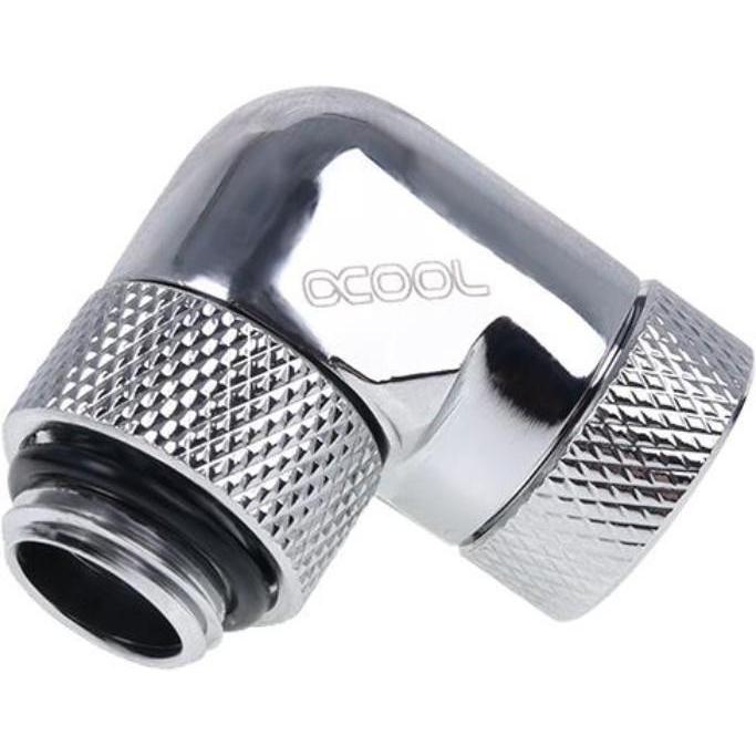 Thumbnail - Alphacool Eiszapfen Winkeladapter 90° drehbar G1/4 AG auf G1/4 IG, Wasserkühlung Anschluss, Silber