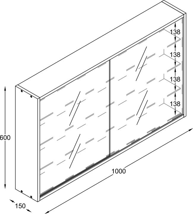 Actual product image VCM Hängevitrine Wandvitrine Glas Drivalo XL