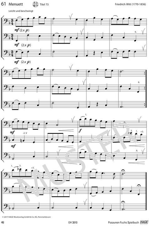 Produktbild Posaunen Fuchs Spielbuch (mit MP3-CD) (Deutsch, Helmut Hage, Stefan Dünser, 2017)