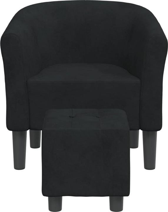 Produktbild vidaXL Clubsessel mit Fusshocker Schwarz Samt,Farbe