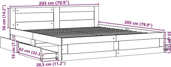 Image du produit vidaXL Bettgestell (200 x 200 cm)