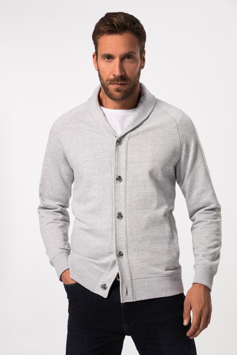 Actual product image JP1880 Sweat jacket, shawl collar, button placket, tall (5XL)