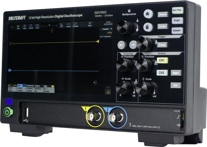 Immagine prodotto Voltcraft DOV1002 Digital-Oszilloskop 100 MHz 2-Kanal 1.25 GSa/s 50 Mpts 12 Bit (CAT II)