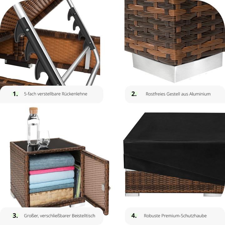 Produktbild tectake Sonnenliegen (184 cm)