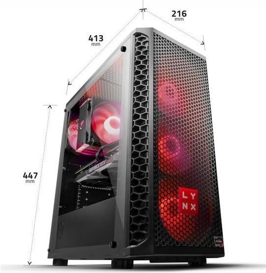 Actual product image LYNX Challenger Ryzen 7 8700F 32GB 1T SSD NVMe RTX 5070 12G W11 Home (1000 GB, 32 GB, AMD Ryzen 7 8700F, GeForce RTX 5070)