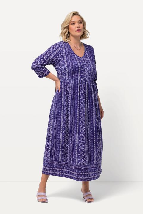 Produktbild Ulla Popken Jerseykleid, A-Linie, V-Ausschnitt, 3/4-Arm, Taschen (54)
