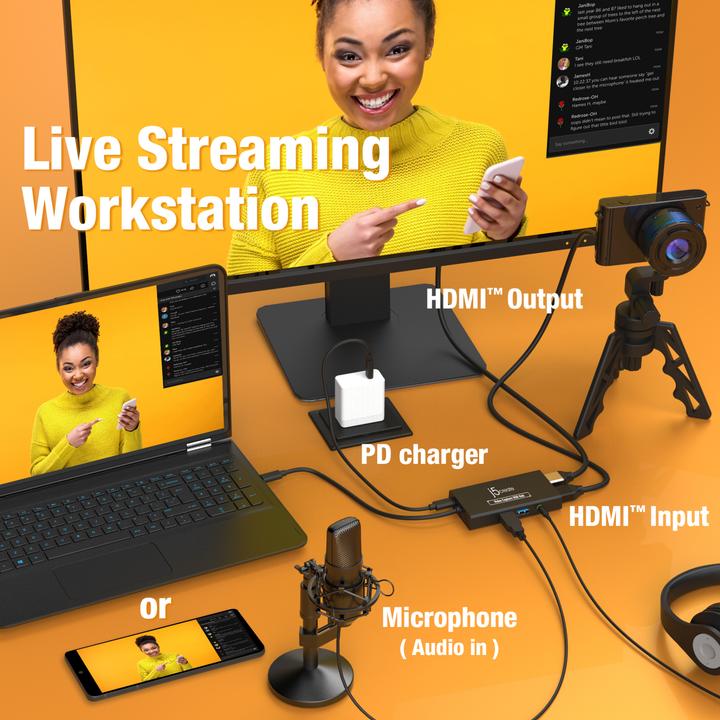 Produktbild j5Create JVA01-N Video Capture (USB-C, 6 Ports)