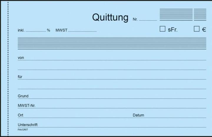 Produktbild Favorit Durchschreibebuch Quittungen mit Selbstdurchschreibepapier (100x)