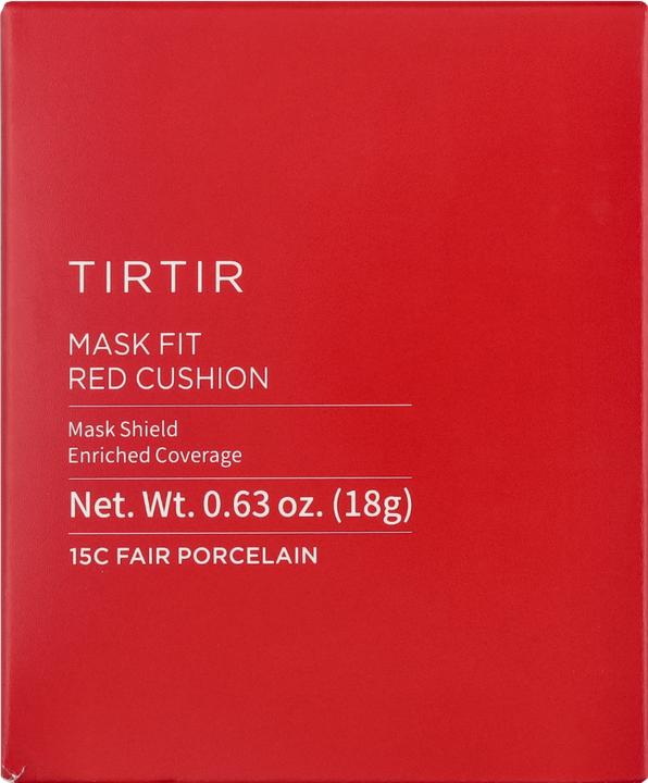 Actual product image TirTir Mask Fit Red Cushion Foundation - Full Coverage, Weightless, Skin Fit (#15C Fair Porcelain)