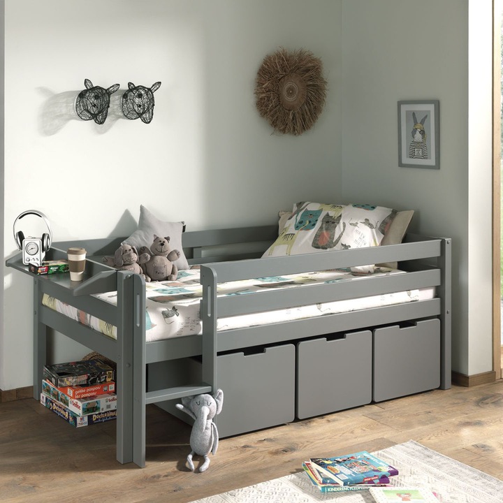 Immagine prodotto Vipack Letto Pino con mensola sospesa e set di cassetti (90 x 200 cm)