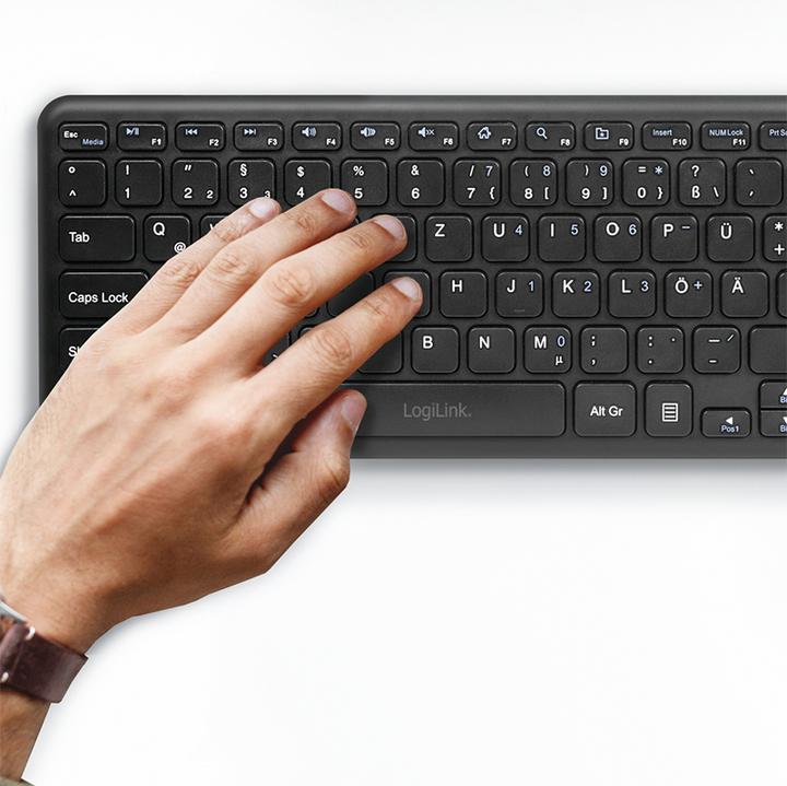 Produktbild LogiLink Tastatur Wireless mit Touchpad, 2,4 GHz, schwarz (DE, Kabellos)