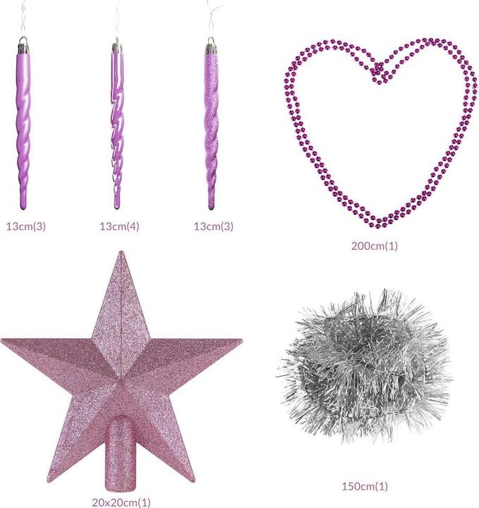 Image du produit Deuba Décorations pour l'arbre de Noël 77 pcs (77 -pièce)
