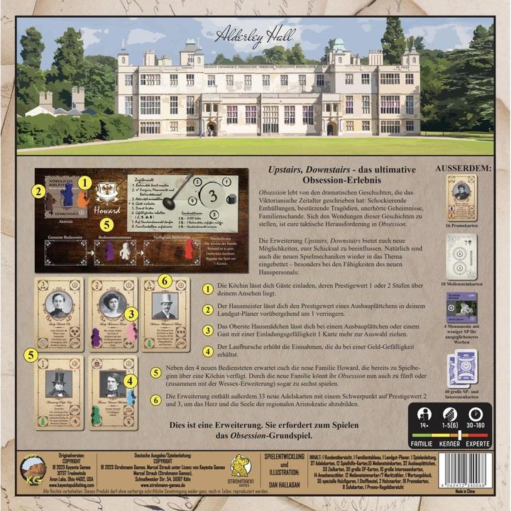Produktbild Strohmann Games Obsession: Upstairs, Downstairs Erweiterung, Brettspiel, für 1-4 Spieler, ab 14 (Deutsch, 1 - 5 Spieler)