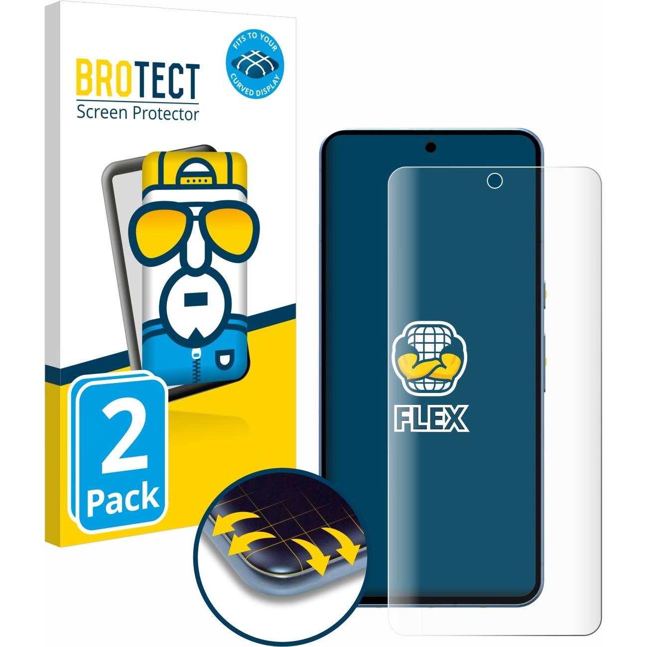 BROTECT Full-Cover Displayschutz (2 Stück, Google Pixel 8 Pro), Smartphone Schutzfolie, Transparent