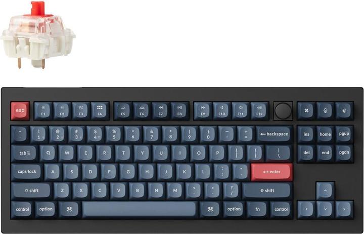 Produktbild Keychron V3 Max (schwarz/blaugrau, DE-Layout, Gateron Jupiter Red, Hot-Swap, RGB)