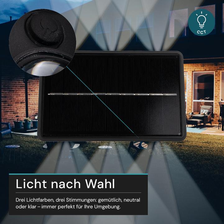 Produktbild Luxula Solar Wandleuchte Up/Down, 3-flg, CCT, IP54 (50 lm, IP54)
