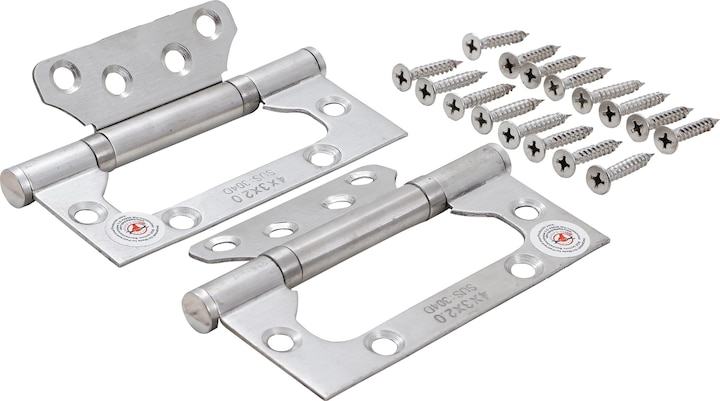 Actual product image BGS Hinge Set Stainless Steel for space-saving installation 100 x 50 mm 2 pcs.