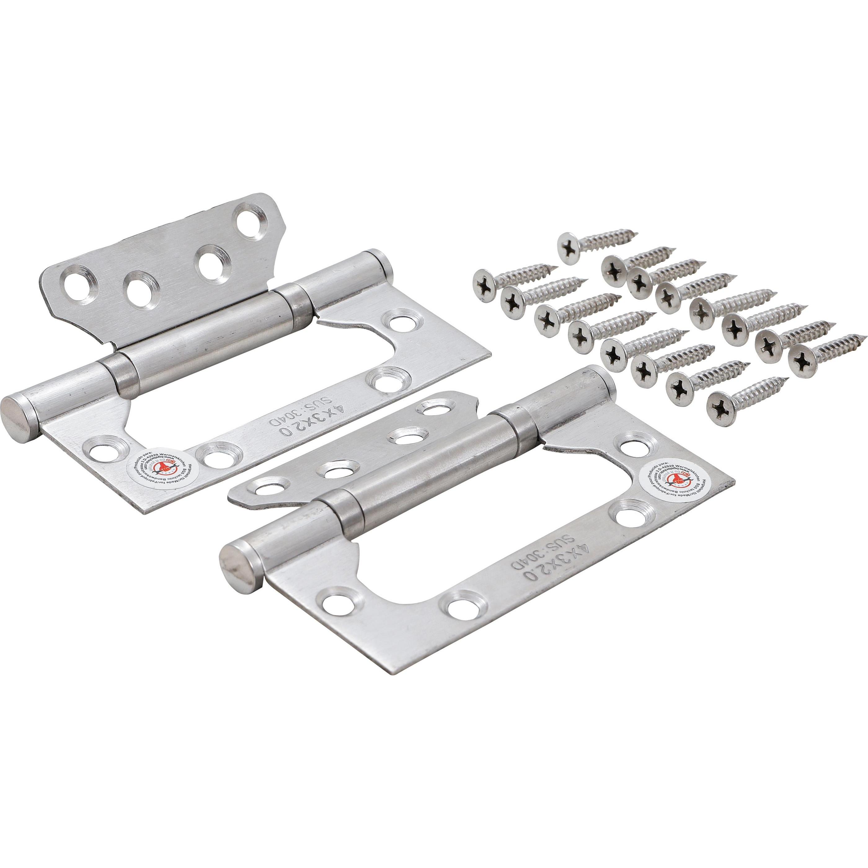 BGS, Feuchtigkeitsmessgerät, Scharnier-Satz Edelstahl für platzsparenden Einbau 100 x 50 mm 2-tlg.