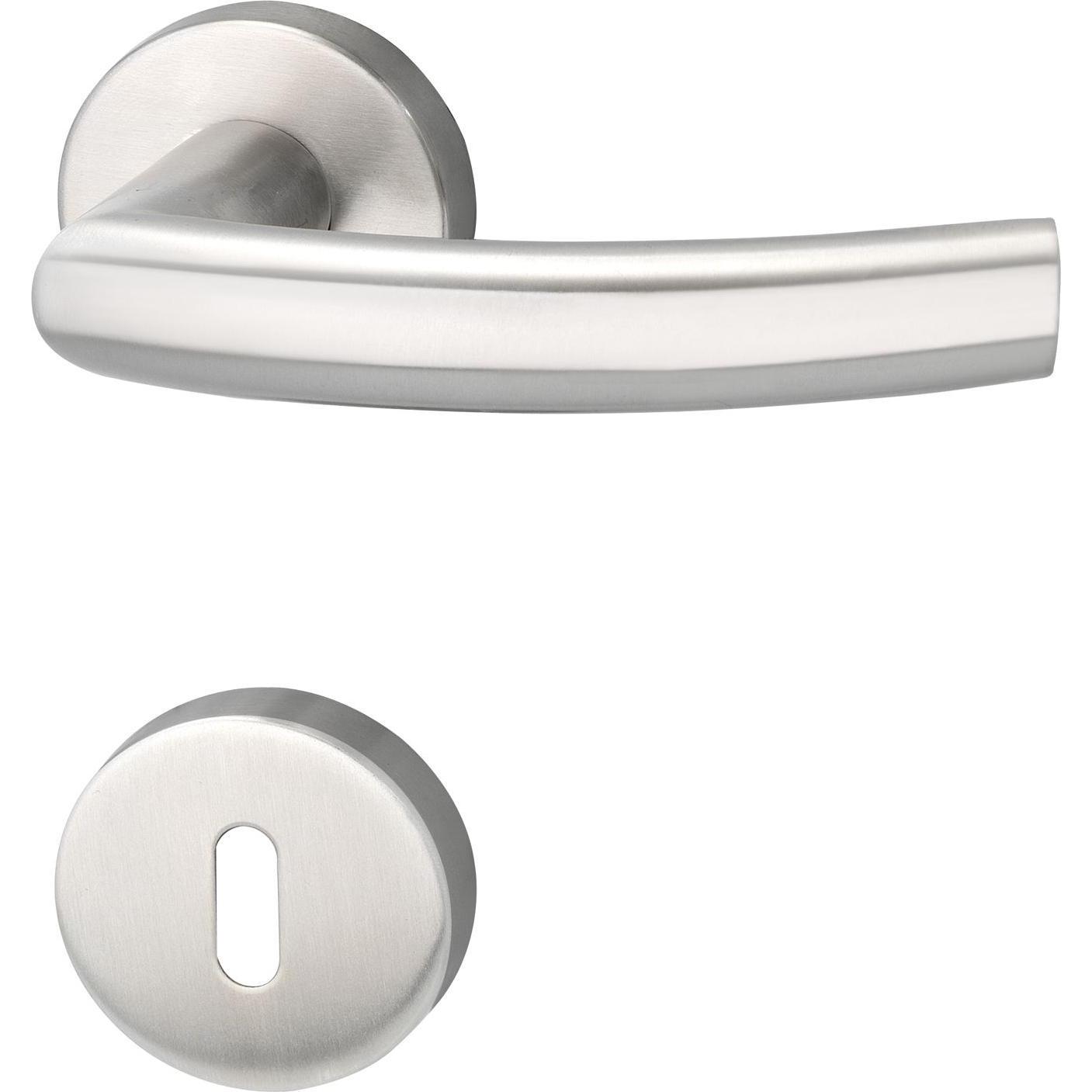 Marchesi, Türgriff + Fenstergriff, Drückergarnitur RIGA - auf Rosette BB, 38 - 45, Edelstahl matt (Türgarnitur)