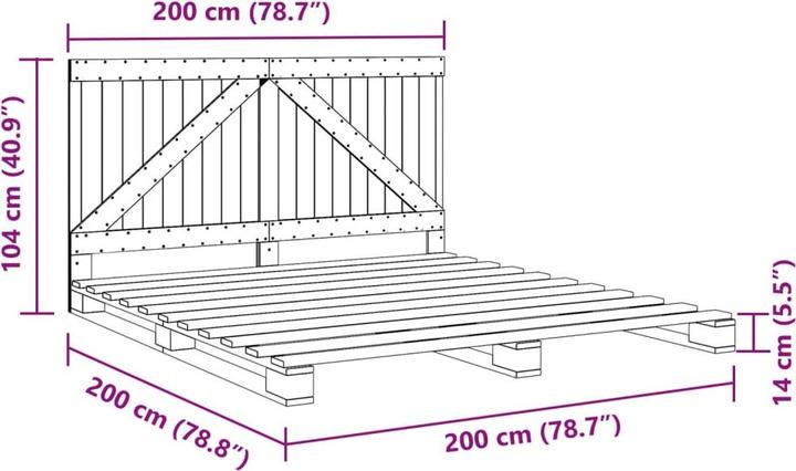 Produktbild vidaXL Bettgestell (90 x 200 cm)