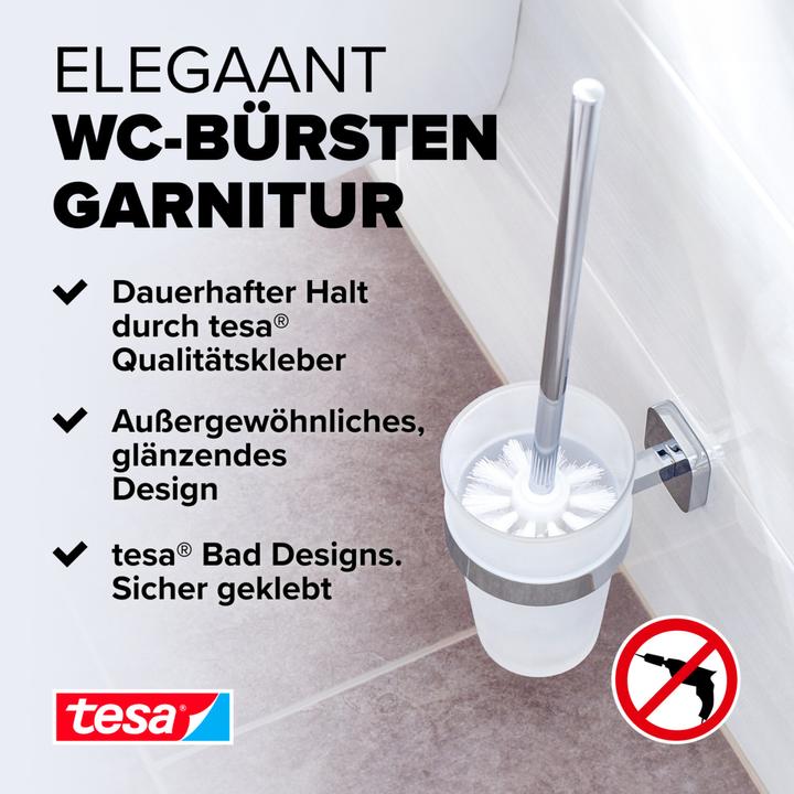 Produktbild tesa ELEGAANT WC-Bürstengarnitur inkl. Klebelösung ohne Bohren