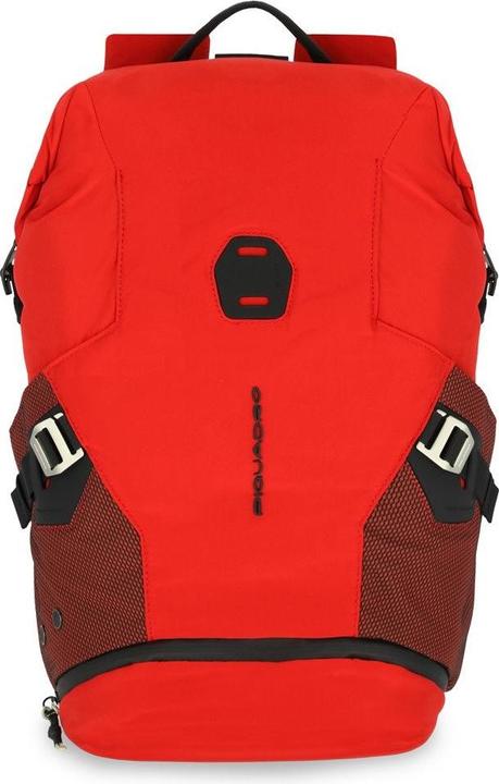 Piquadro Nylon, Textile Backpack, Red, Laptop And Ipad Wallet Ke