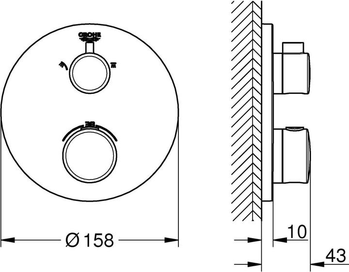Image du produit Grohe Mitigeur thermostatique de douche Grohtherm