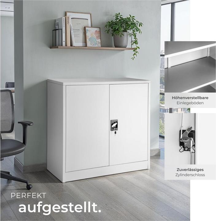 Produktbild tectake Aktenschrank mit 3 Böden (90 x 40 x 90 cm)