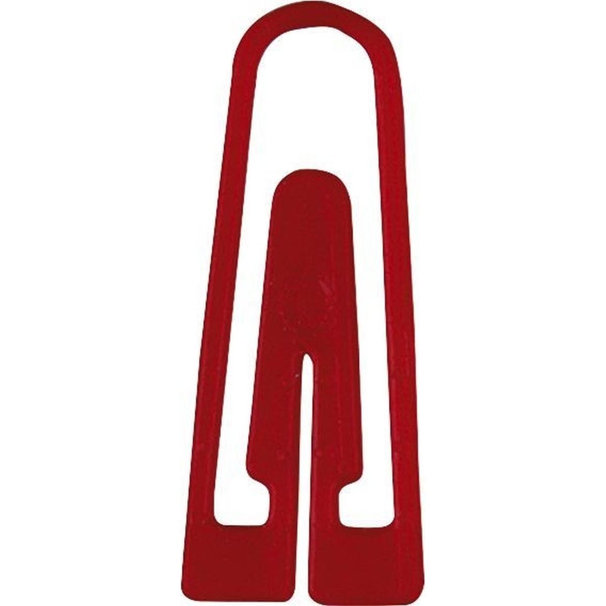 Alco, Büroklammer, Briefklammern 26mm Kunststoff dreieckig VE=100 Stück rot (100 x)