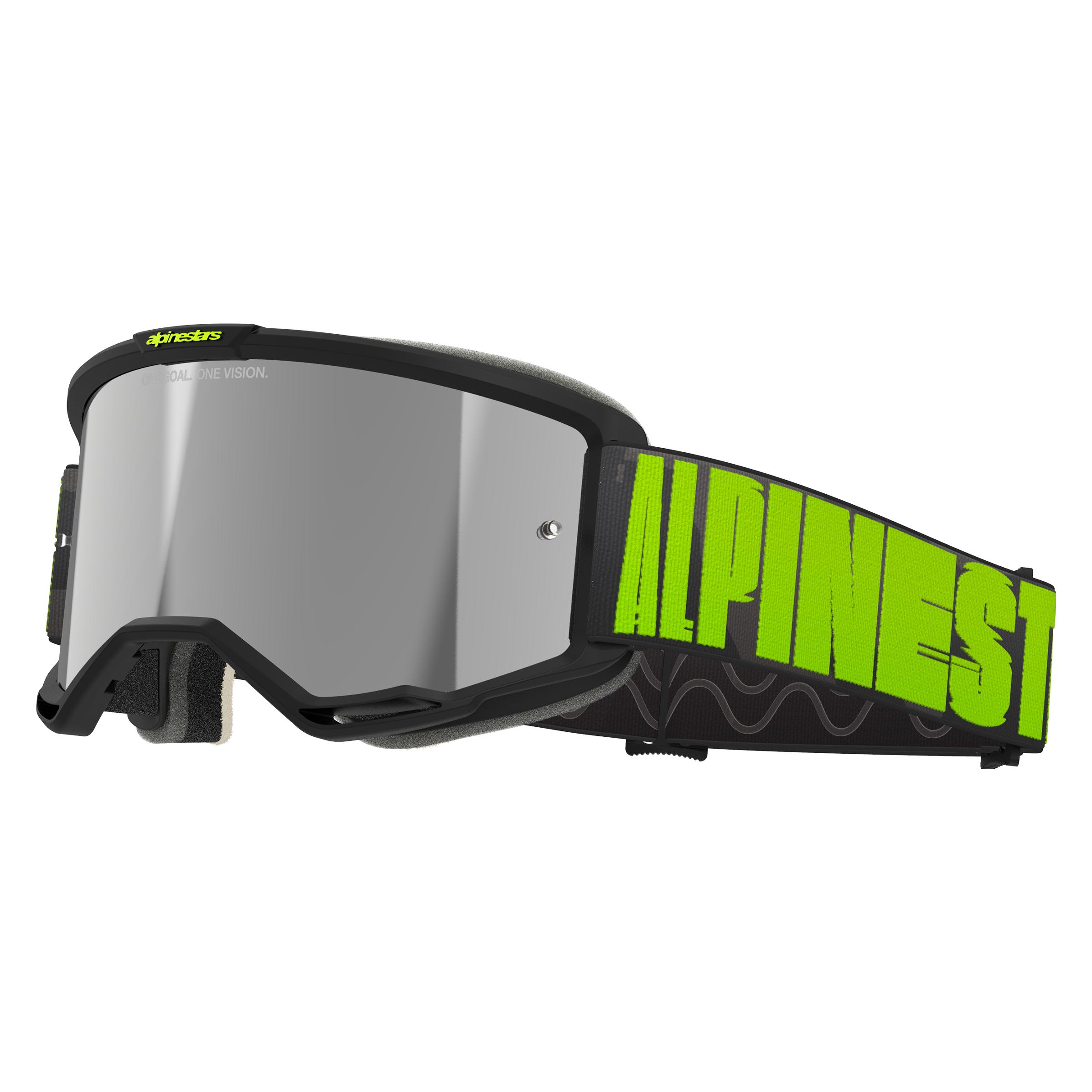 Alpinestars, Herren, Sportbrille, Goggle Vision 5 Hollow Grey (Grey, Charcoal Yllw Fl Mirror Silber), Grau